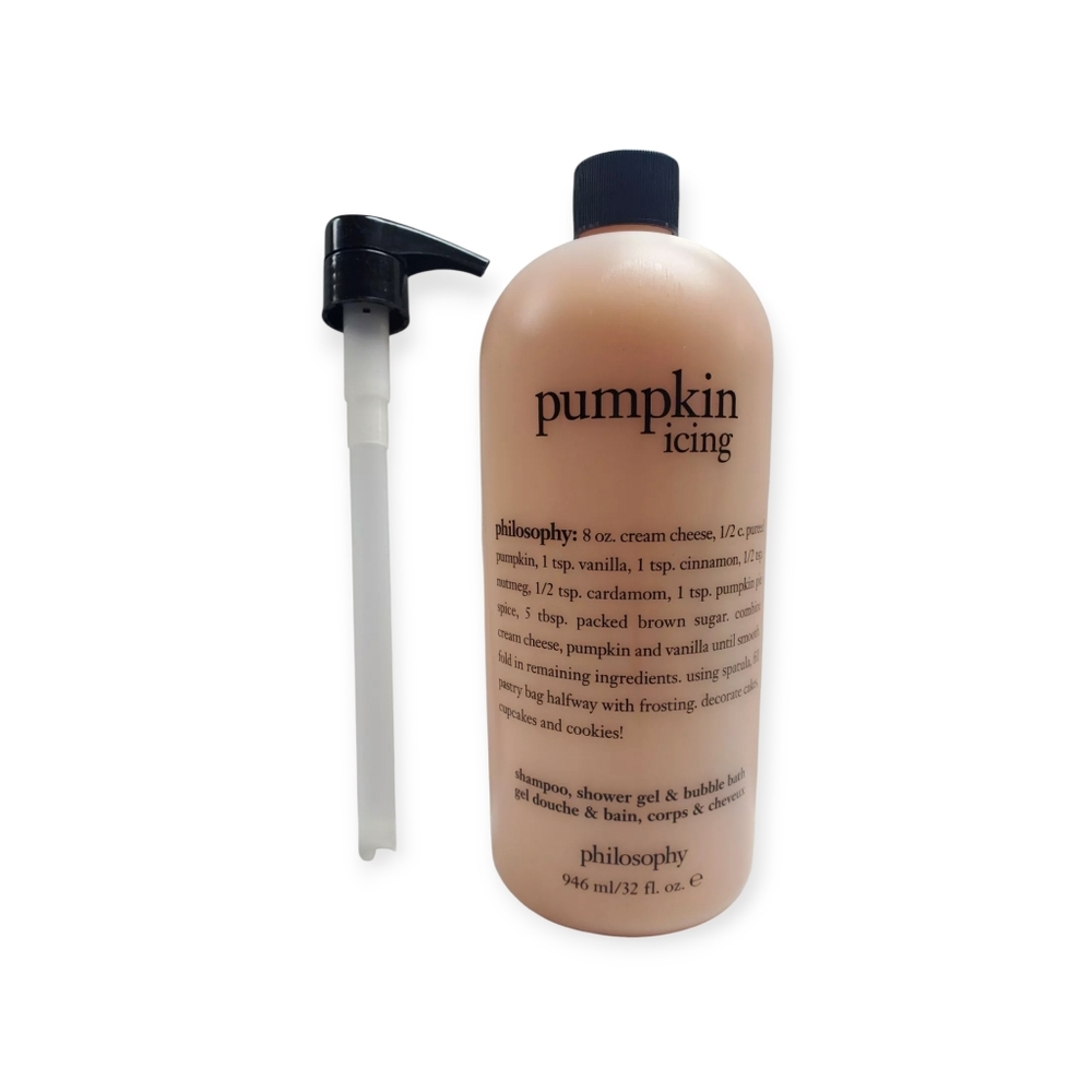 Philosophy Pumpkin Icing Shower Gel, Shampoo & Bubble Bath 32 oz & Pump